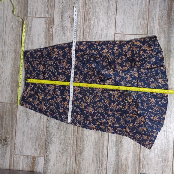 Navy Floral Ruffle Maxi Skirt - Picture 6 of 6